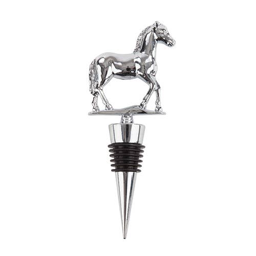 Chrome-Finished Pewter Racehorse Wine Stopper