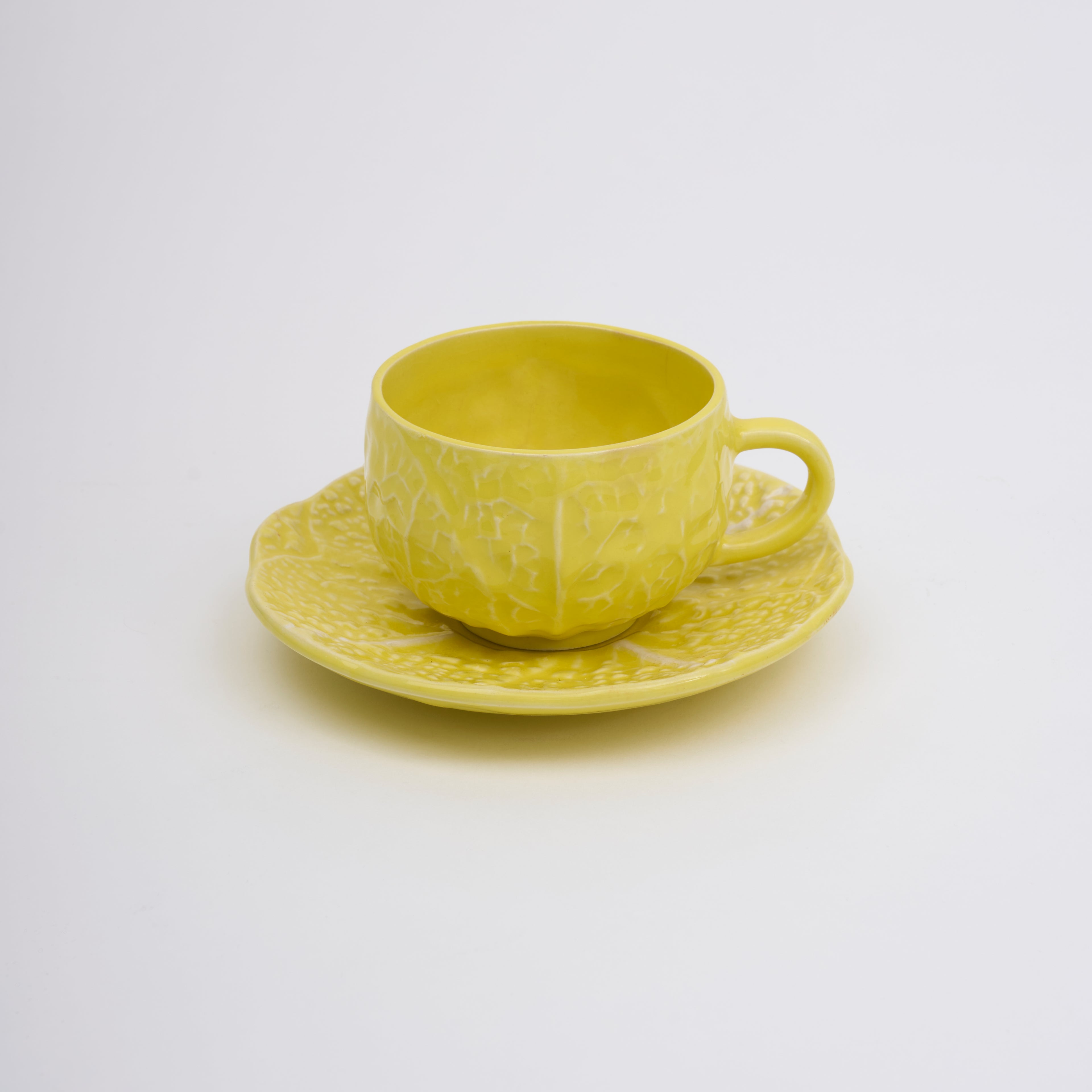 Yellow Cabbage Tea Cup and Saucer