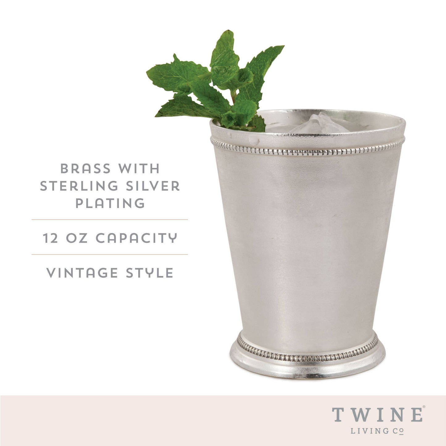 Silver-Plated Solid-Brass Vintage Mint Julep Cup