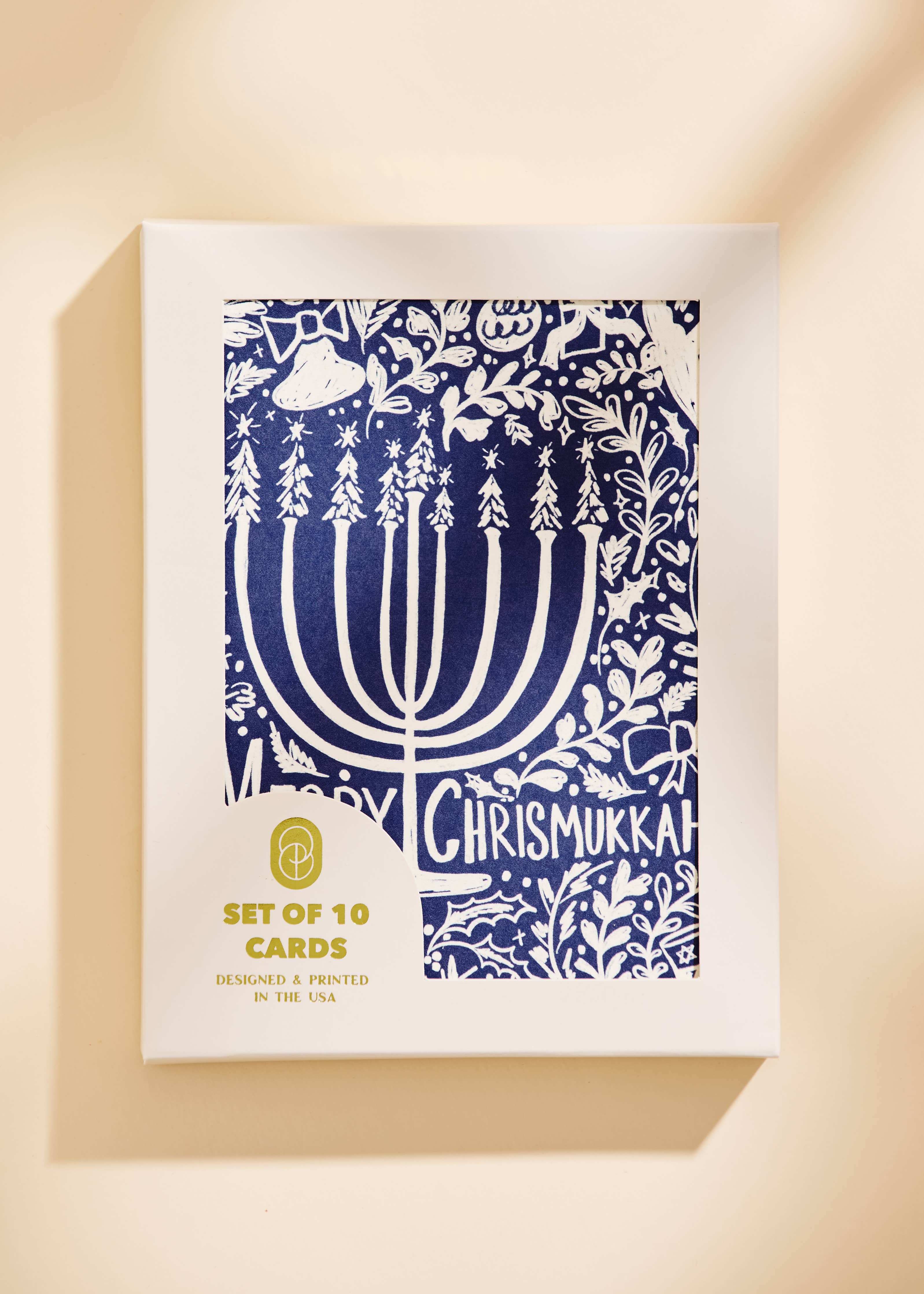 Merry Chrismukkah Folded A2 Greeting Card - Set of 10