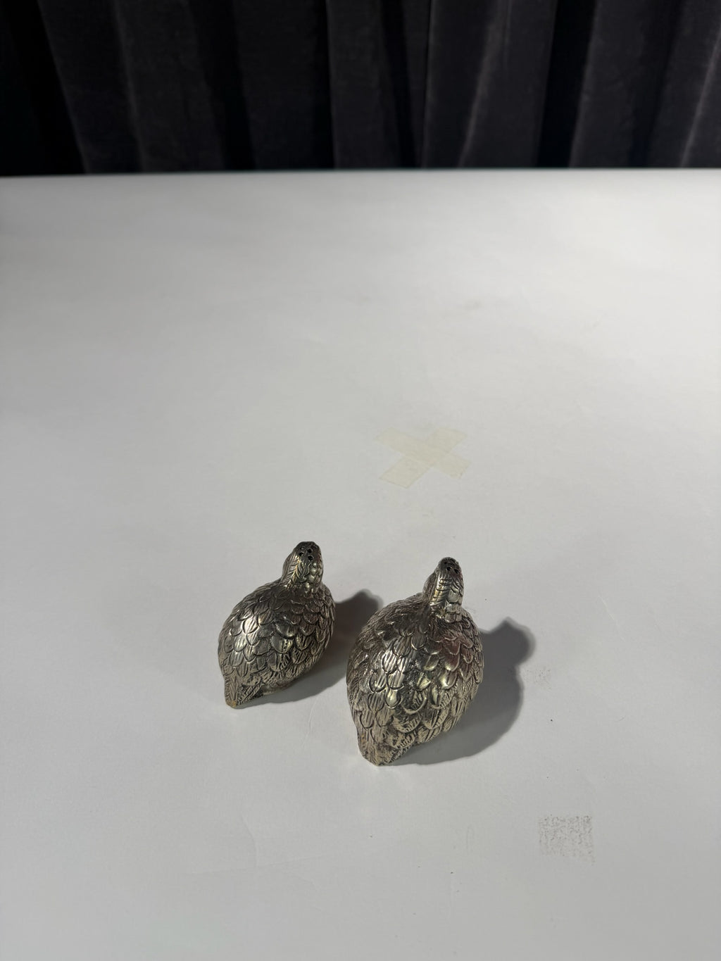 Silver Salt & Pepper Quail Shakers