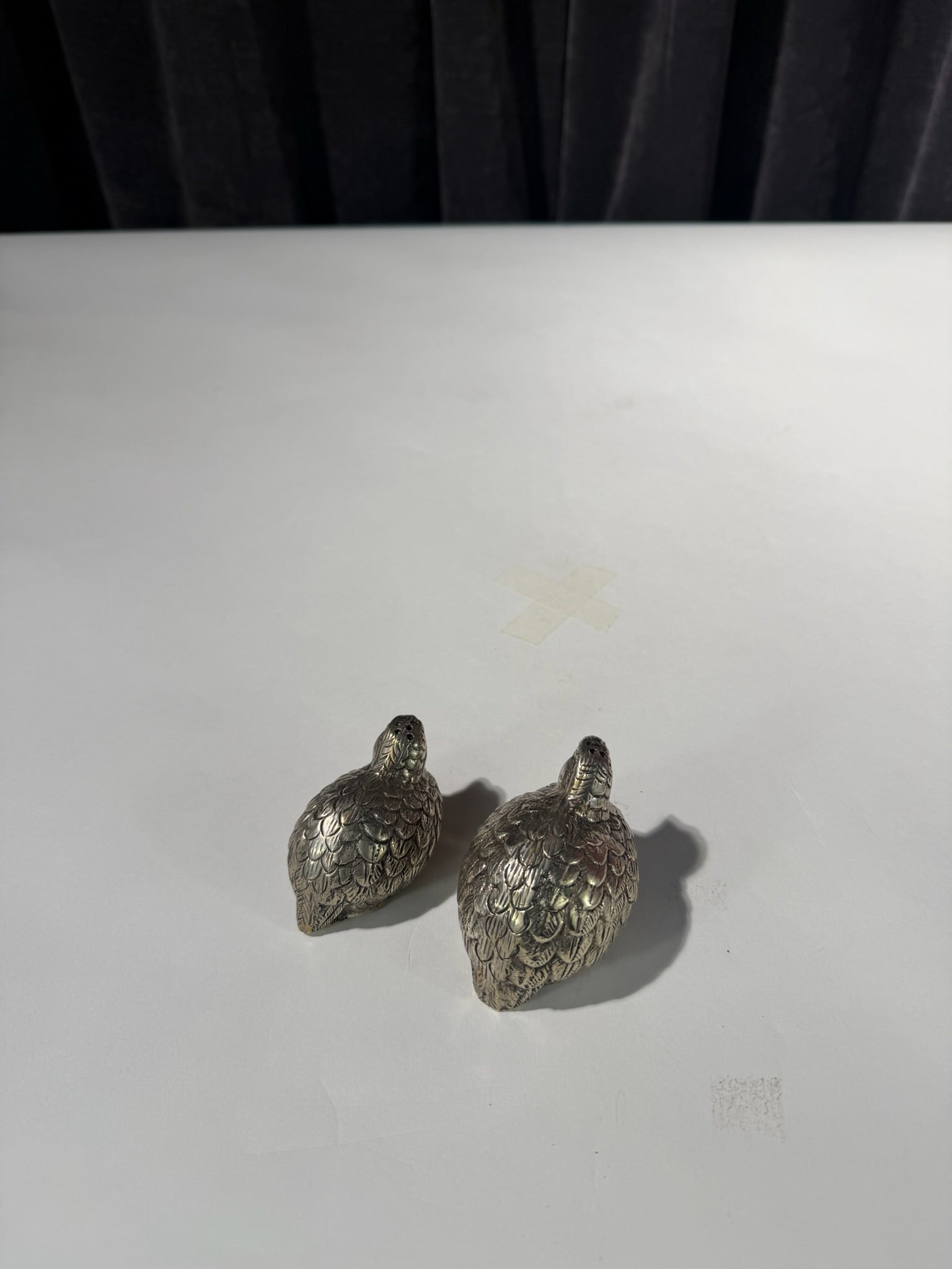 Silver Salt & Pepper Quail Shakers