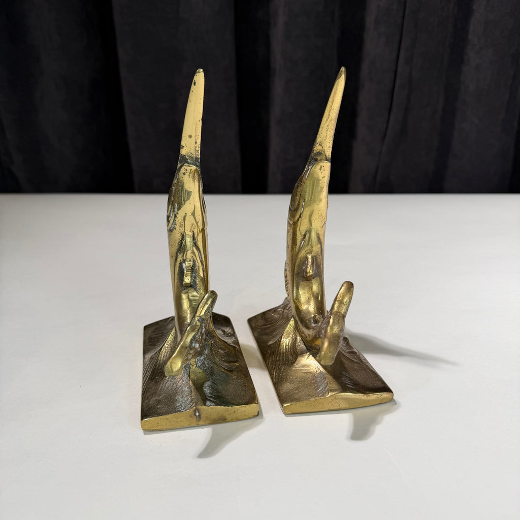 Pair Decorative Brass Sailfish Bookends