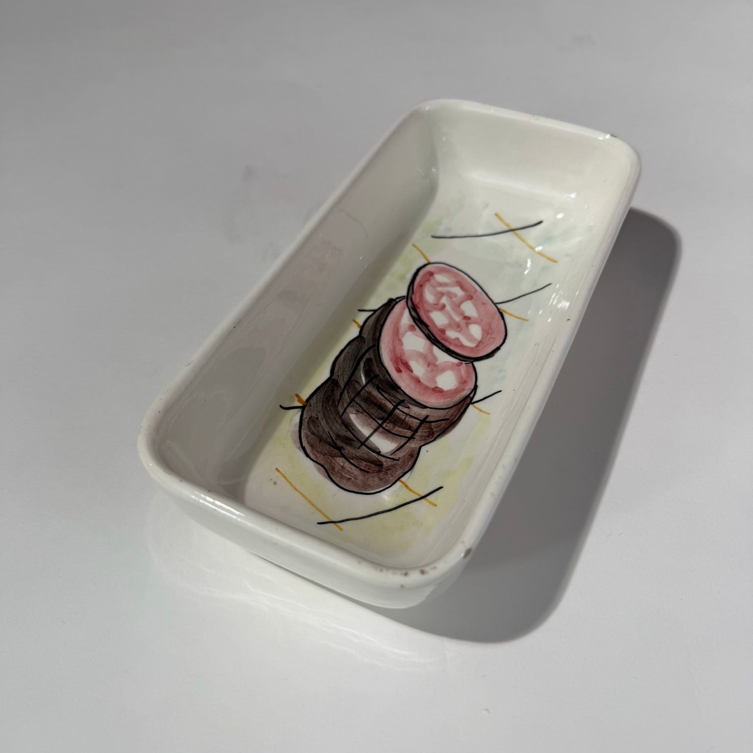 Italian Hand Painted Salami Dish