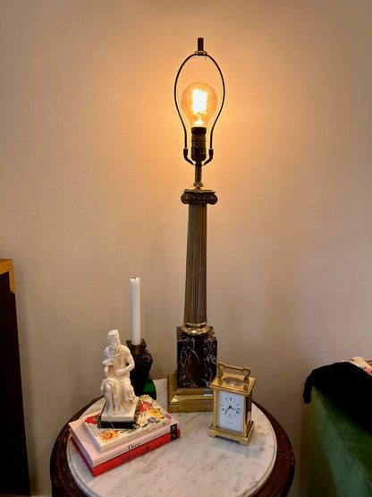 Vintage Brass & Marble Lamp