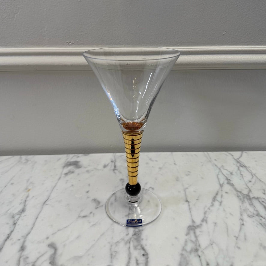 Vintage Milan Mottl Bohemian Crystal Martini Glass