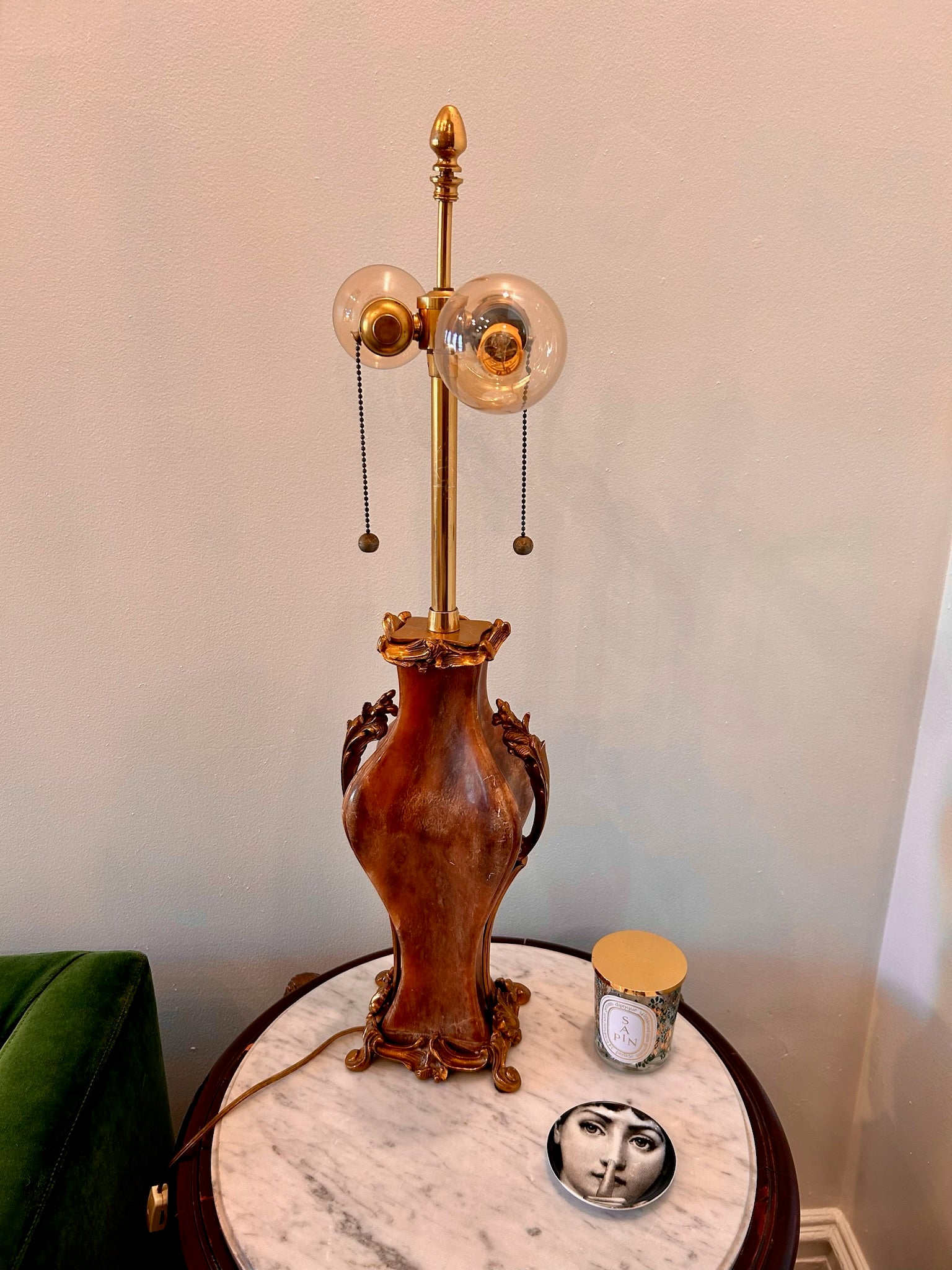 Vintage Marbro Marble and Brass Table Lamp