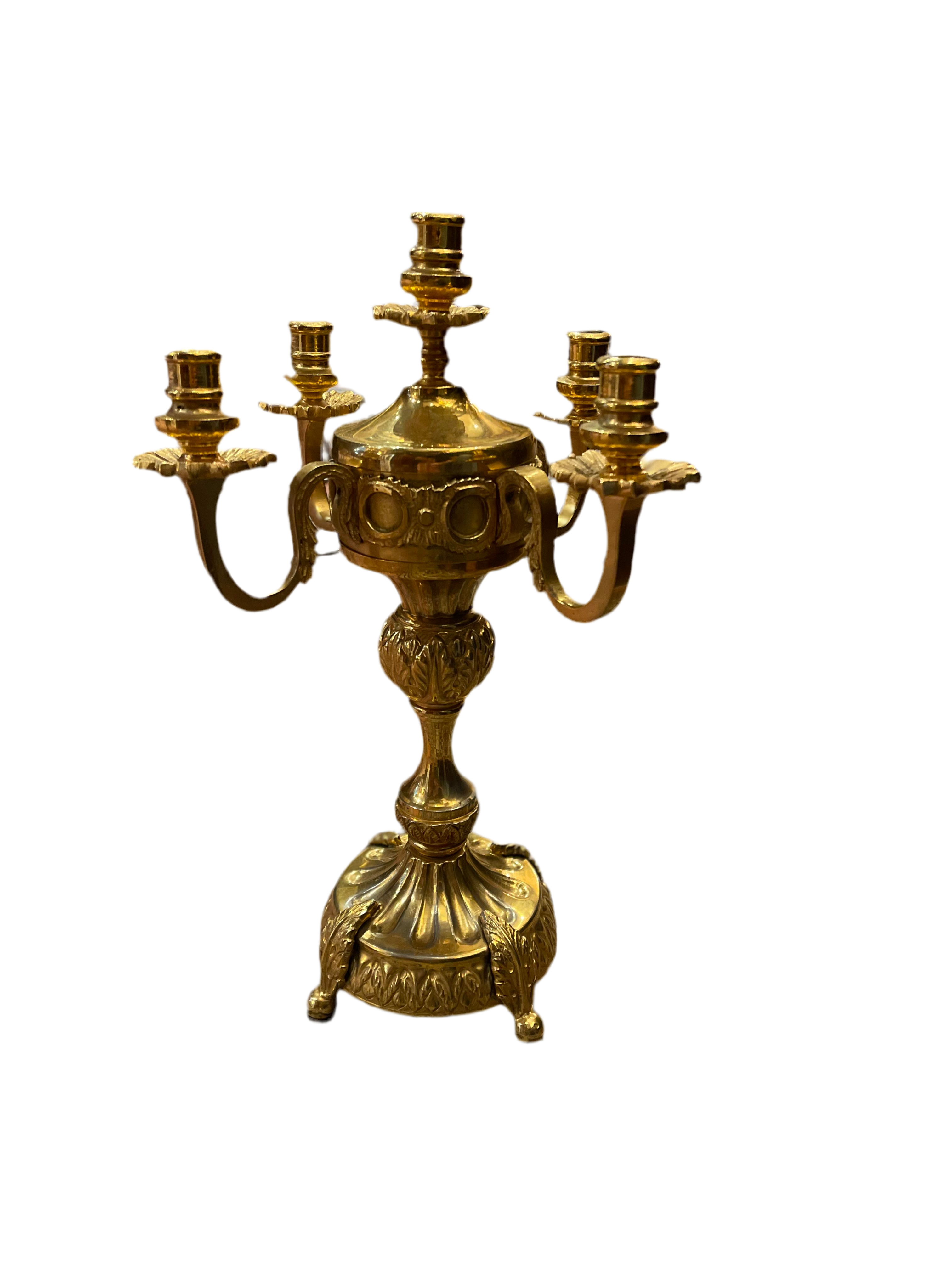 French Brass Candelabra