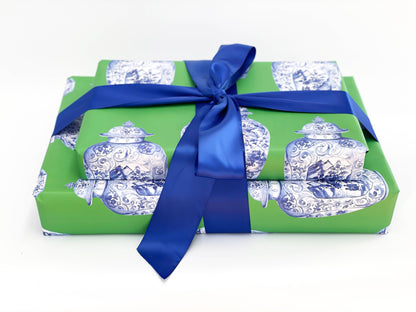 Green Ginger Jar Gift Wrap