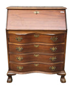 Secretary Desk with  Serpentine Front Ball and Claw Foot by Jasper Cabinet Company of Indiana