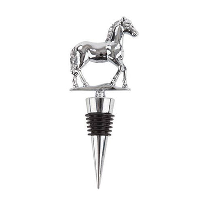 Chrome-Finished Pewter Racehorse Wine Stopper