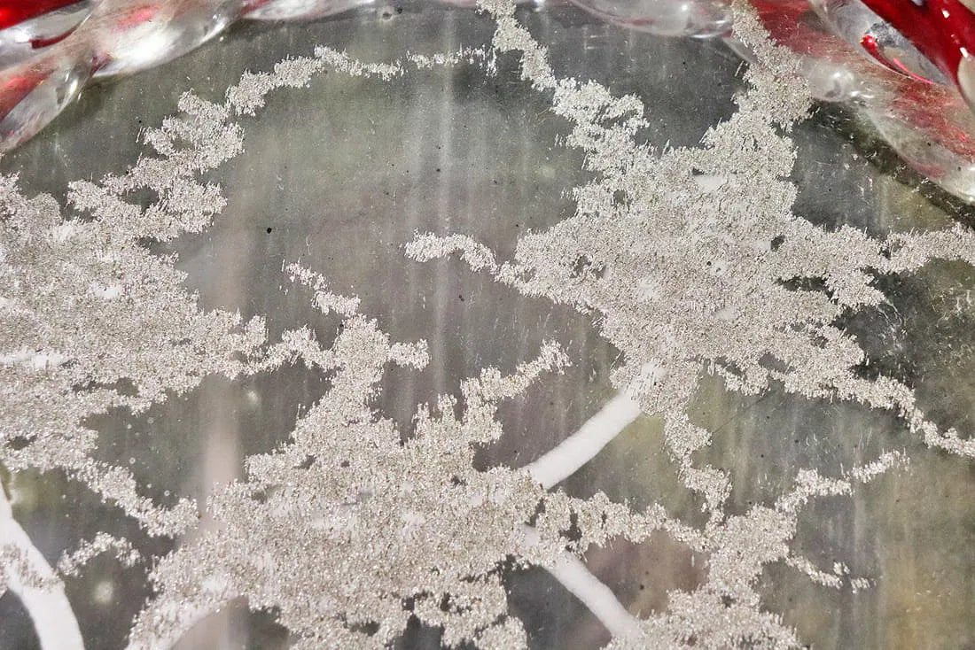 Murano Etched Glass Tray Attr. to Ercole Barovier