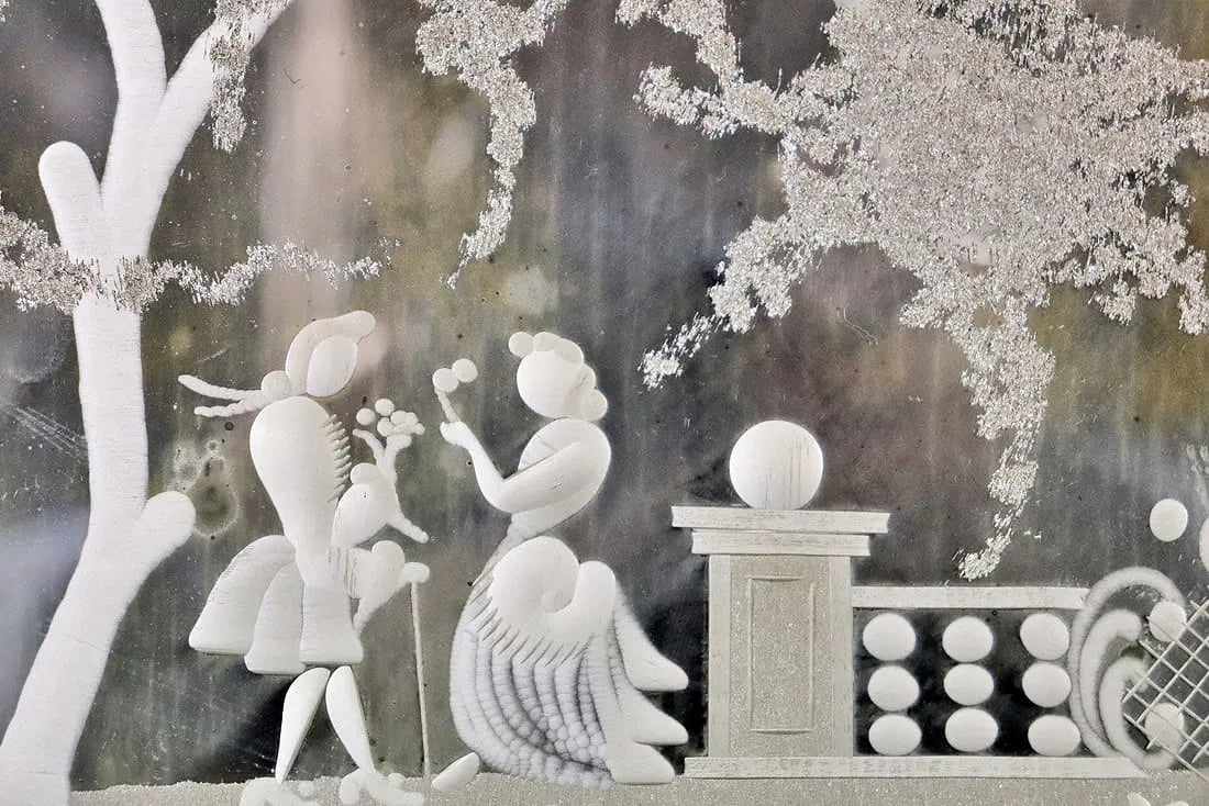 Murano Etched Glass Tray Attr. to Ercole Barovier