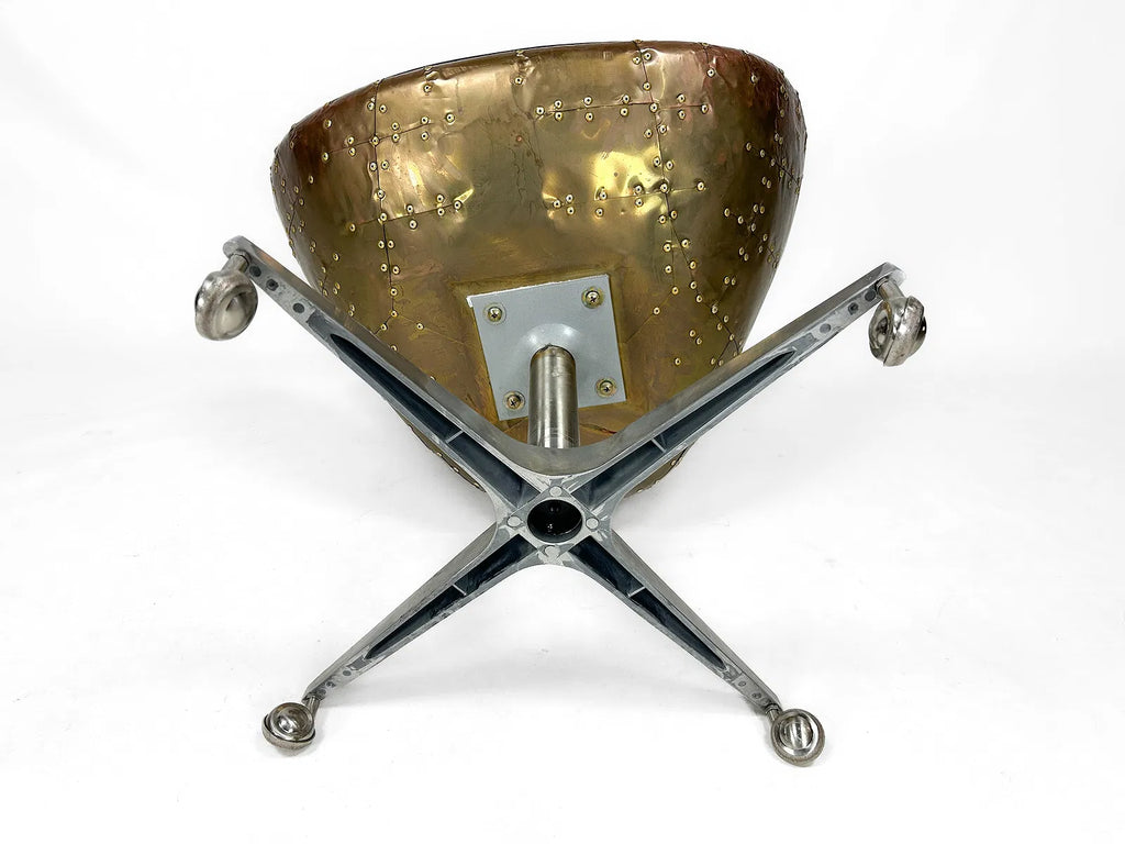 Swan Chair with Copper & Distressed leather