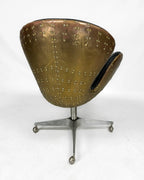 Swan Chair with Copper & Distressed leather