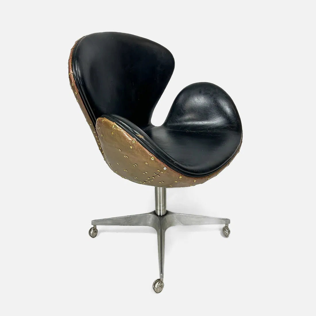 Swan Chair with Copper & Distressed leather