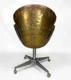 Swan Chair with Copper & Distressed leather