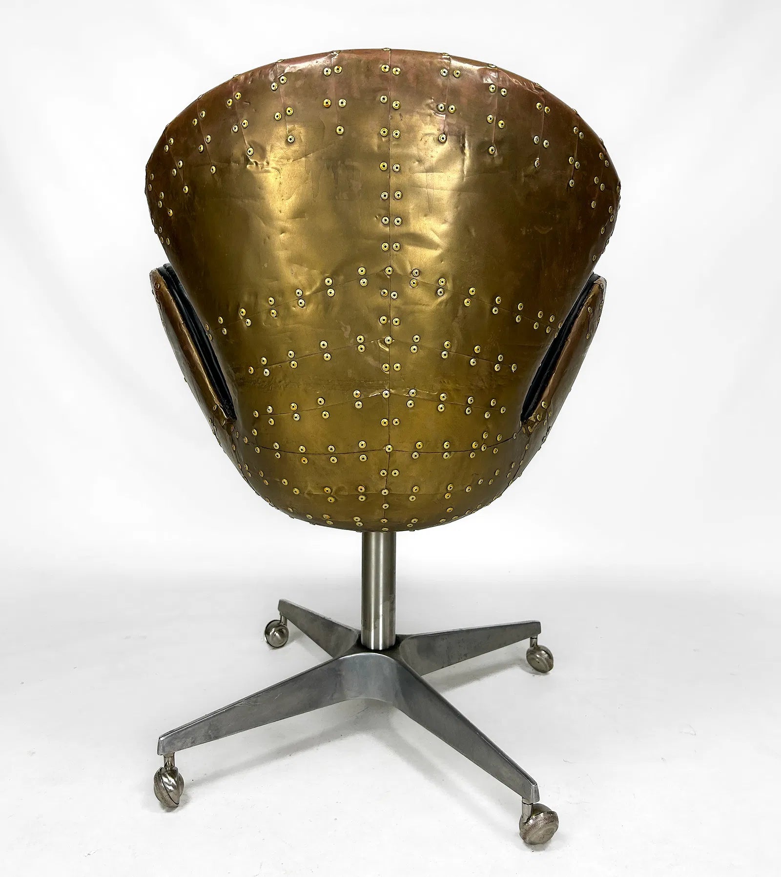 Swan Chair with Copper & Distressed leather