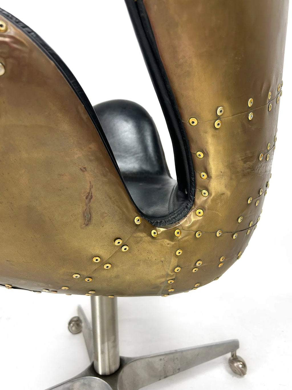 Swan Chair with Copper & Distressed leather