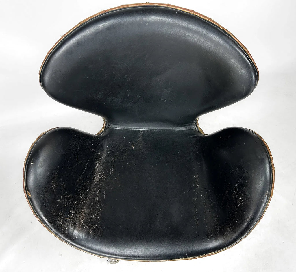 Swan Chair with Copper & Distressed leather