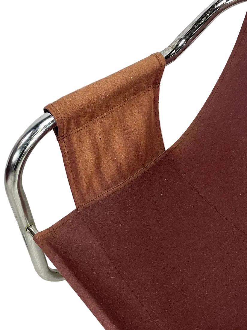 Pair of Post Modern Steel & Fabric Lounge Chairs