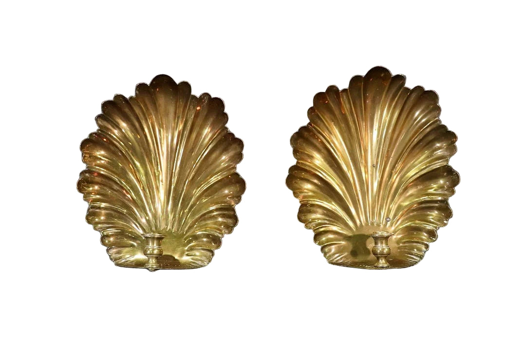 Brass Seashell Sconces