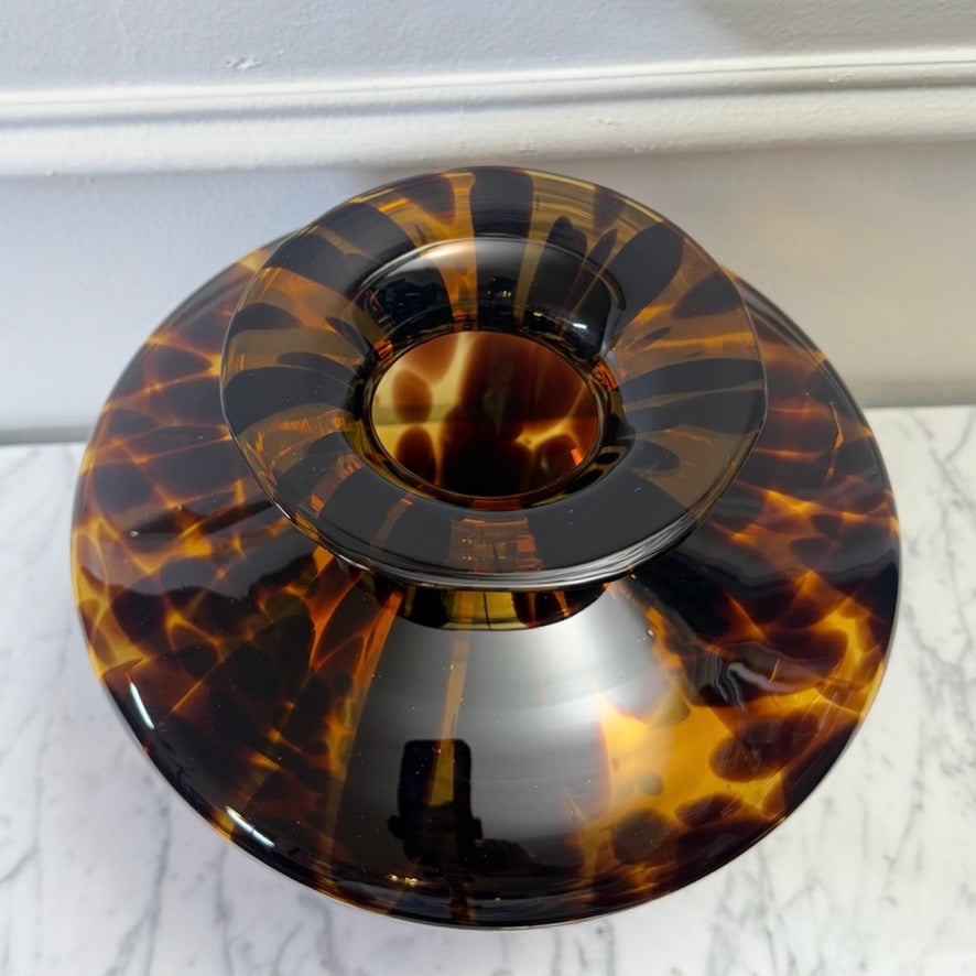 Italian Murano Tortoiseshell Art Glass Vase