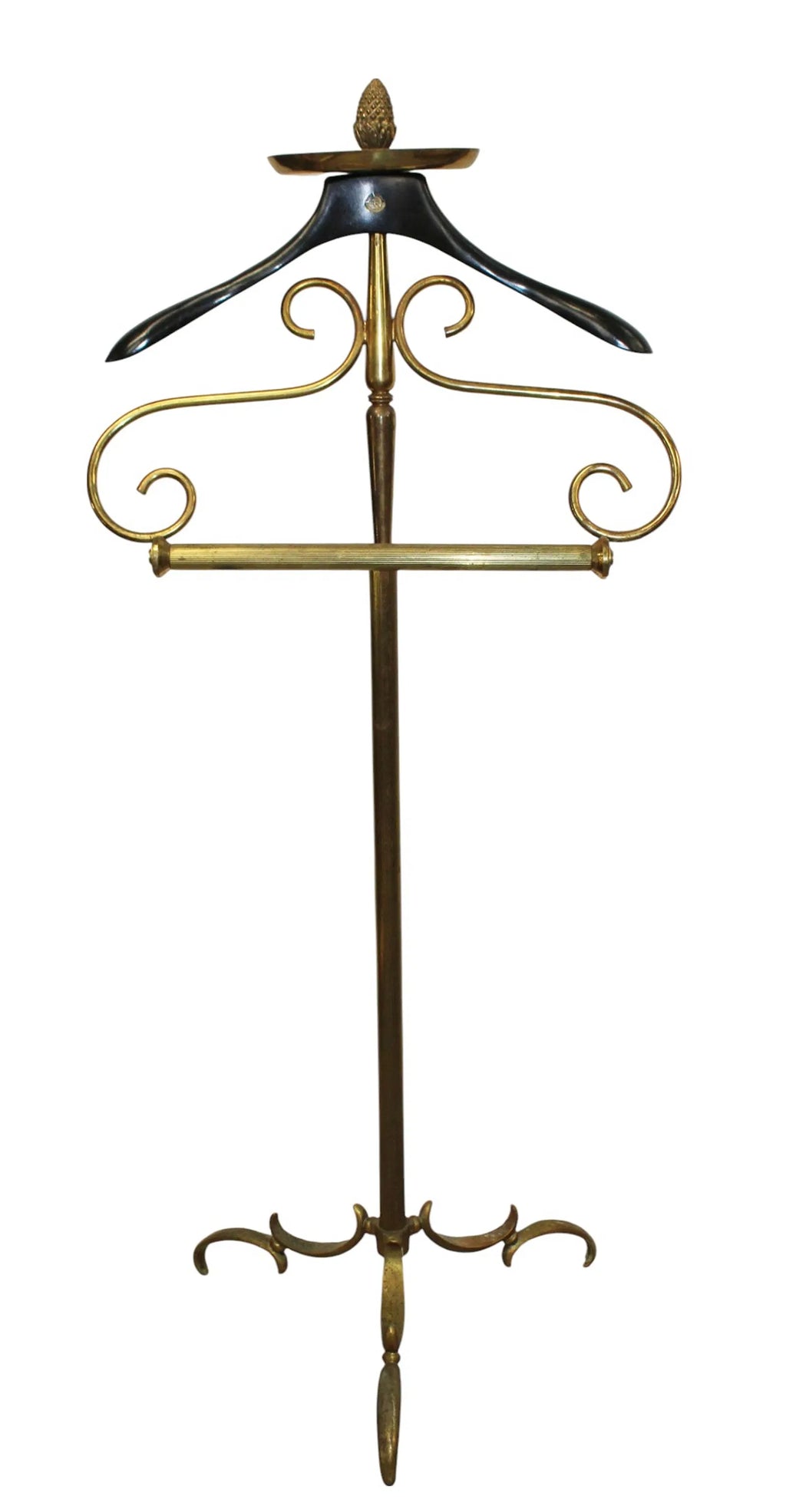 Vintage Fratelli Reguitti Brass Valet Stand / Gentleman's Wardrobe Servant