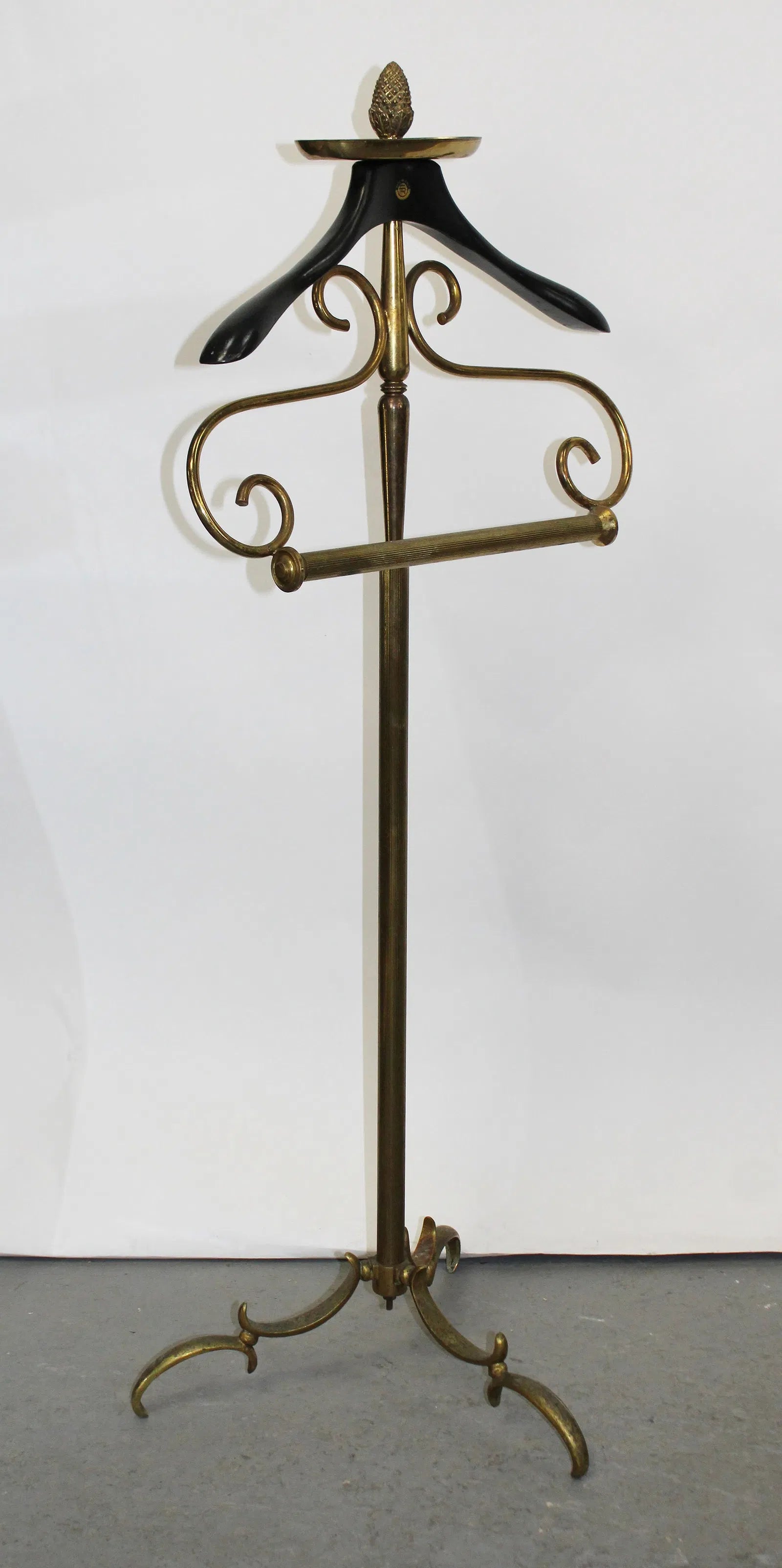Vintage Fratelli Reguitti Brass Valet Stand / Gentleman's Wardrobe Servant