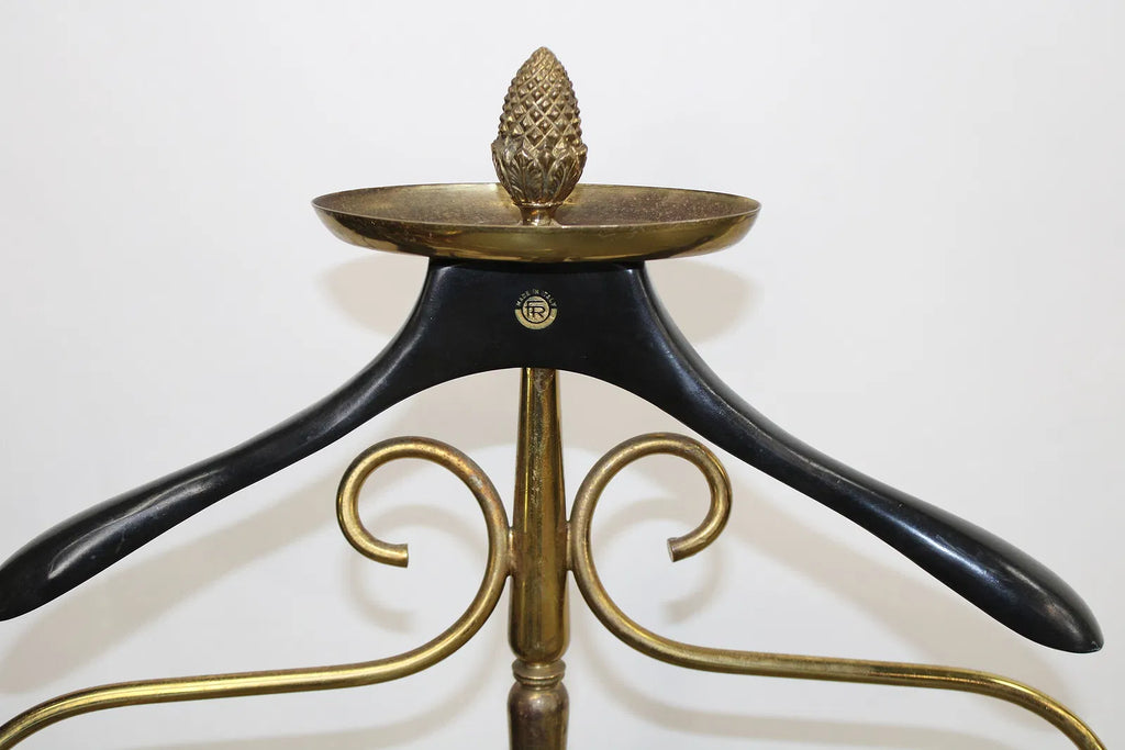 Vintage Fratelli Reguitti Brass Valet Stand / Gentleman's Wardrobe Servant