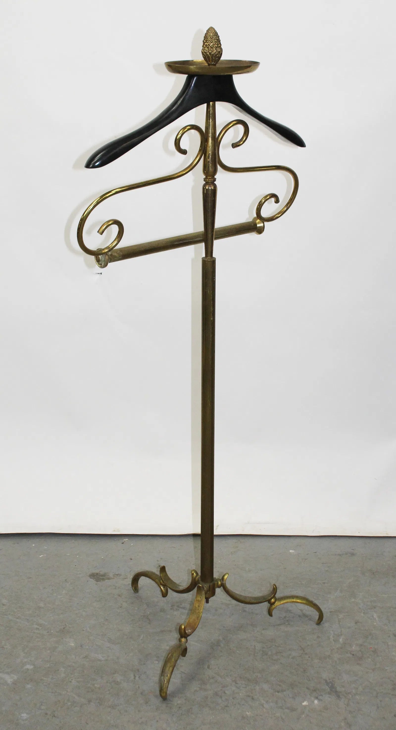 Vintage Fratelli Reguitti Brass Valet Stand / Gentleman's Wardrobe Servant