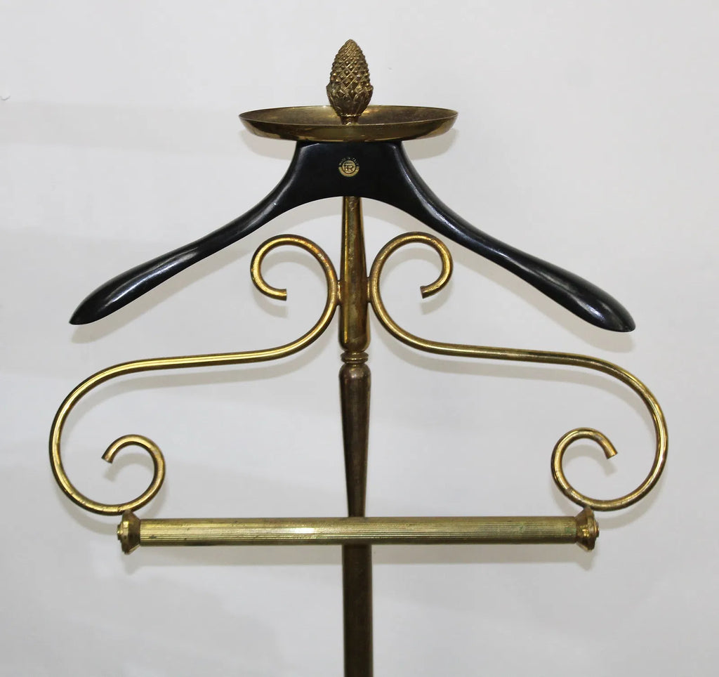 Vintage Fratelli Reguitti Brass Valet Stand / Gentleman's Wardrobe Servant