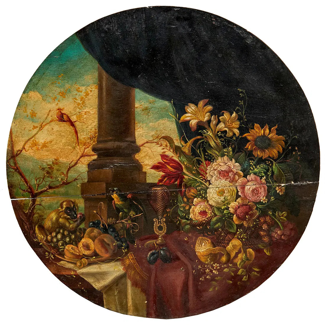 Dutch School Still Life with Monkey