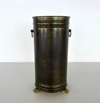 Vintage Copper Umbrella Stand with Ring Handles