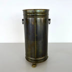 Vintage Copper Umbrella Stand with Ring Handles