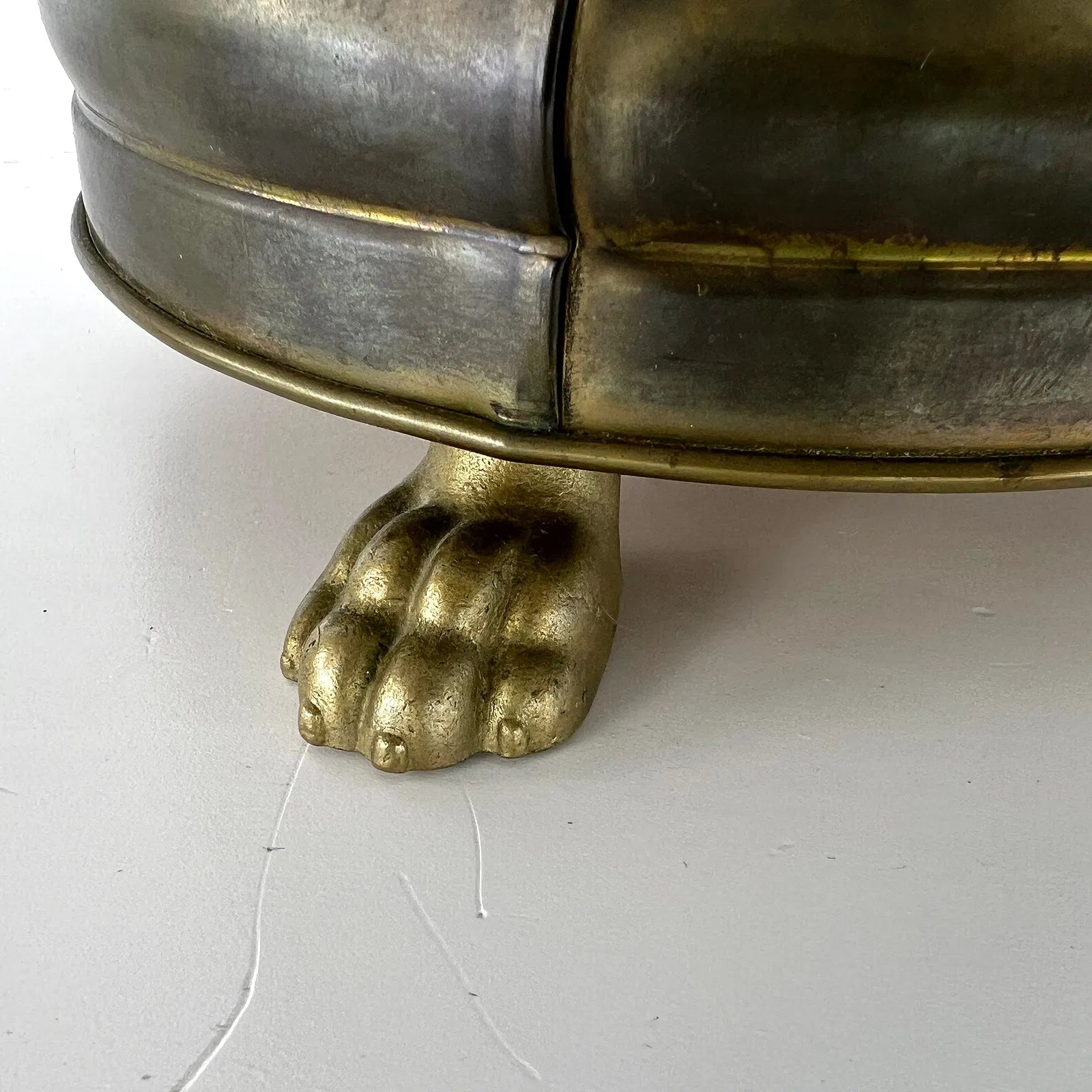 Vintage Copper Umbrella Stand with Ring Handles