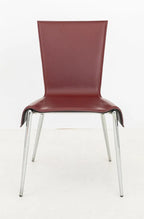 Italian Postmodern Burgundy Leather Side Chair
