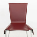 Italian Postmodern Burgundy Leather Side Chair