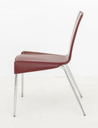 Italian Postmodern Burgundy Leather Side Chair