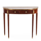 Mahogany Marble Top Demilune