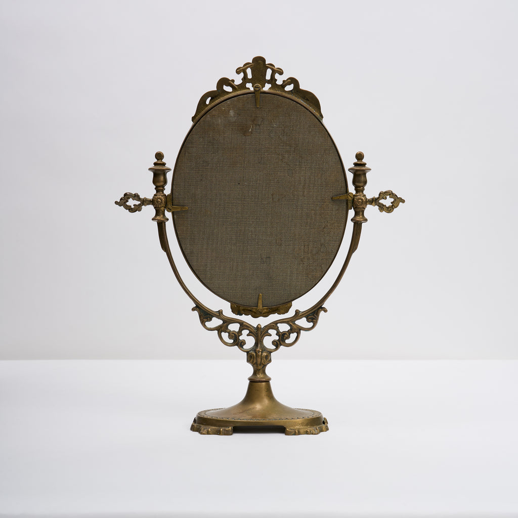 Antique Brass Table Top Mirror