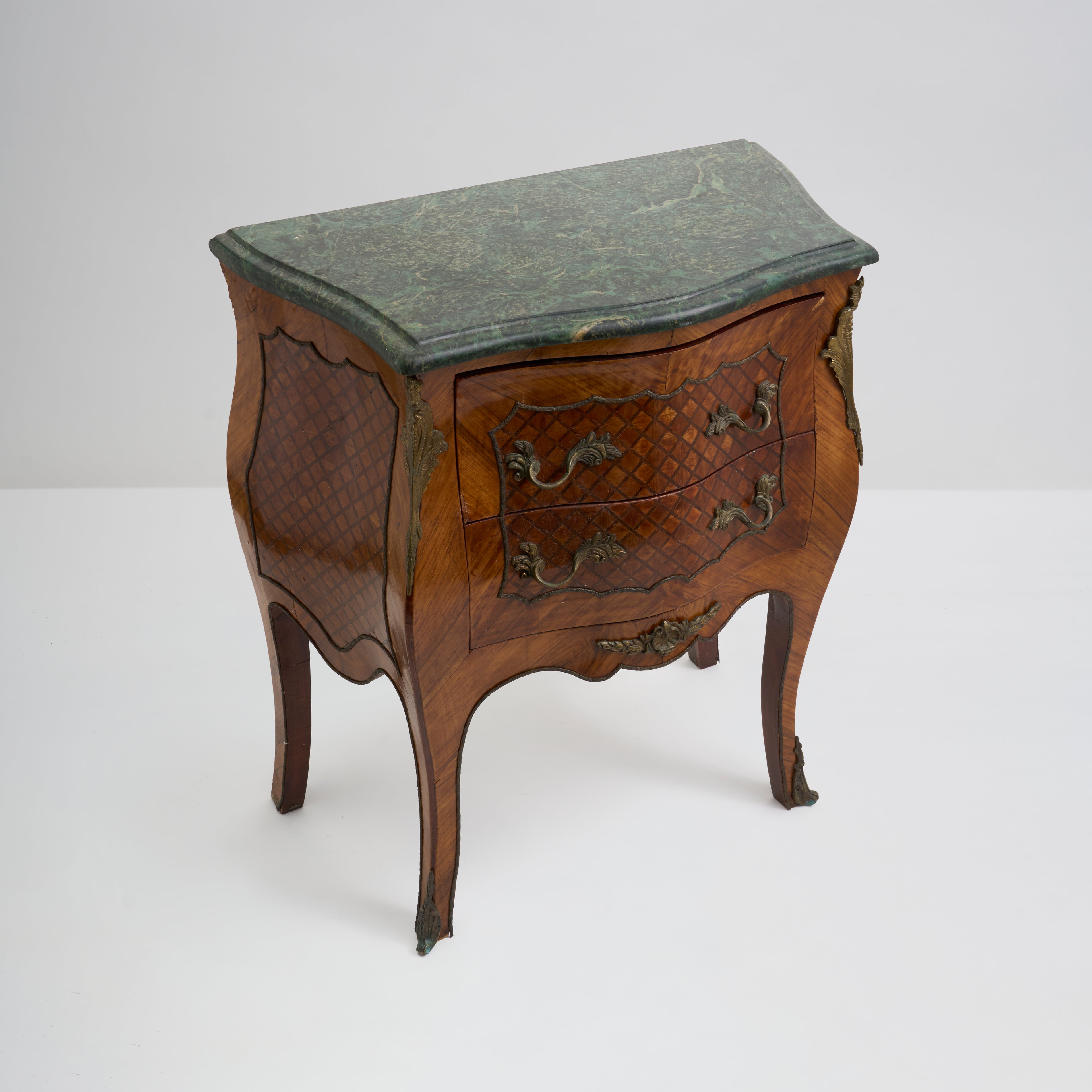 Green Marble Rococo Revival Side Chest