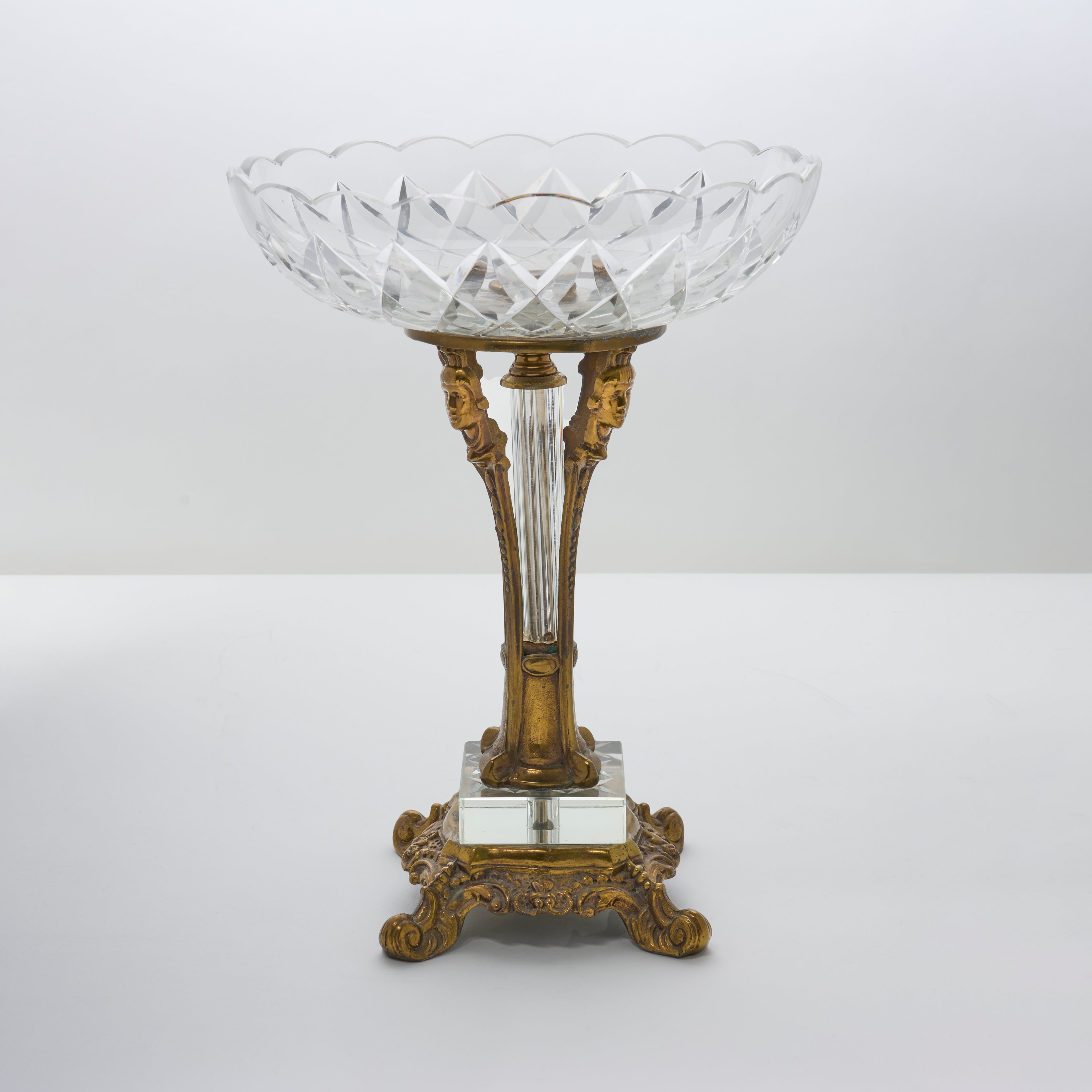 Antique Ormolu & Cut Crystal Centerpiece
