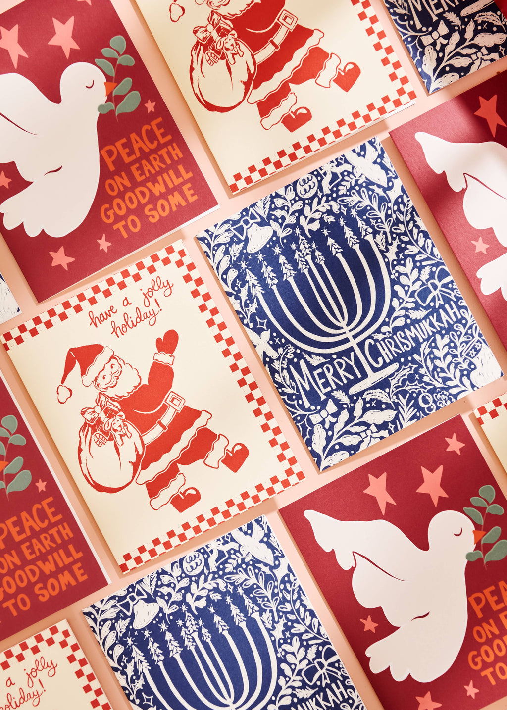 Merry Chrismukkah Folded A2 Greeting Card - Set of 10