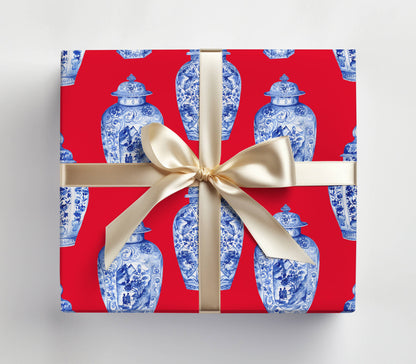 Red Ginger Jar Gift Wrap