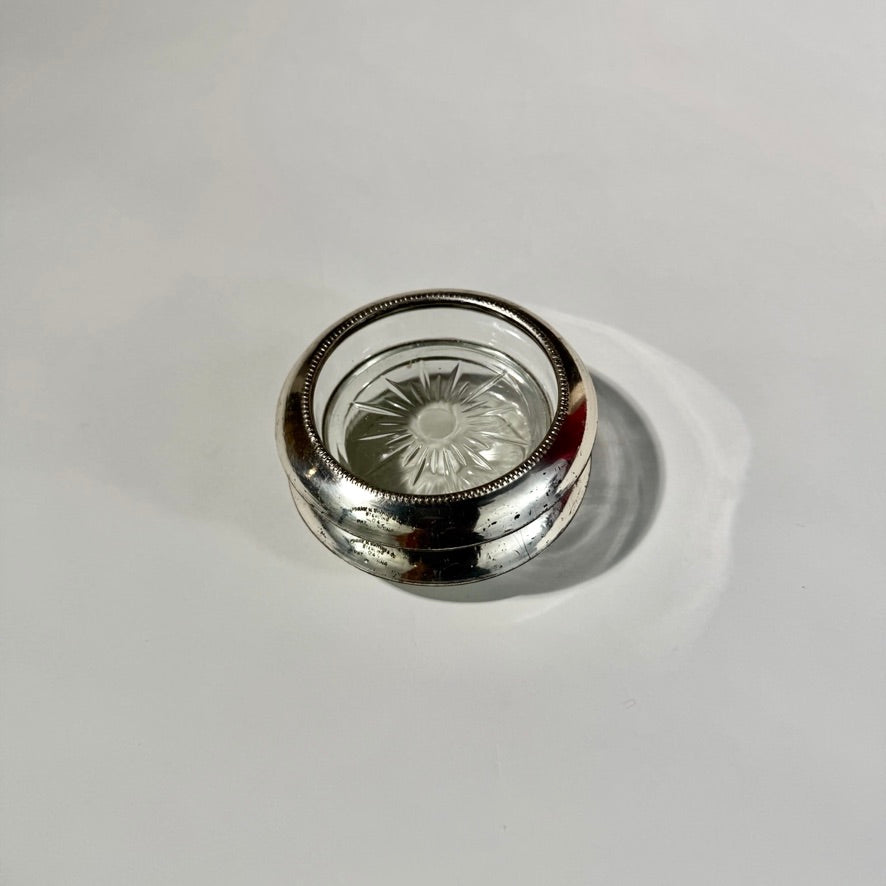 Sterling Silver & Crystals Coaster Pair