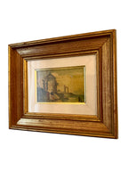 Italian Coastal Ruins Scene – Oil on Copper