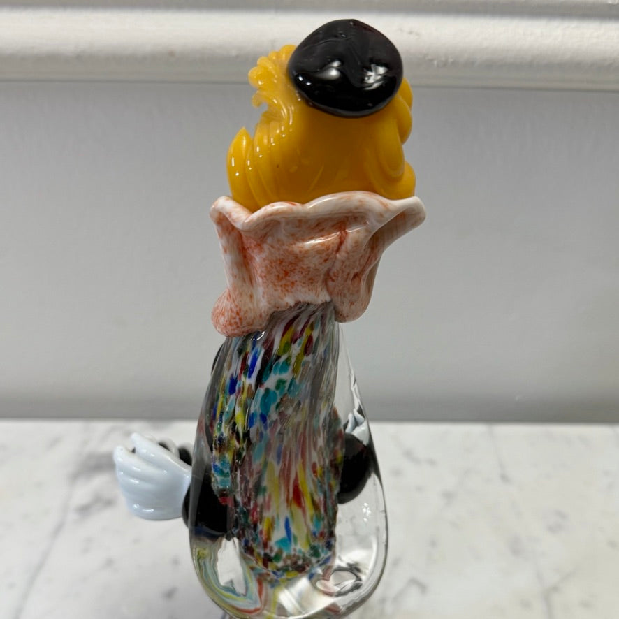 Vintage Hand-Blown Glass Clown Musician Figurine