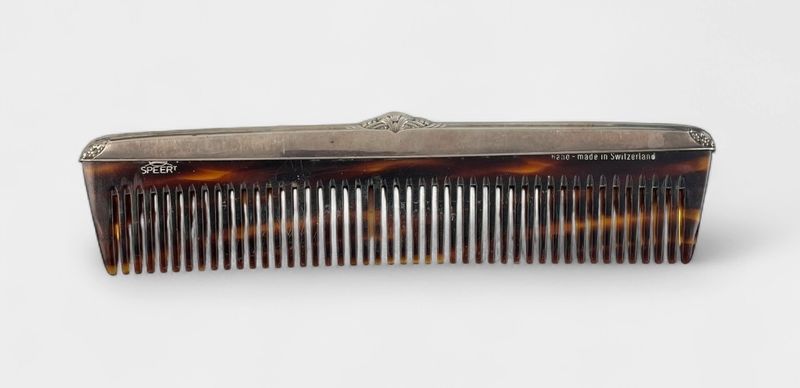 Antique Saart Brothers Sterling Silver & Tortoise Shell Comb