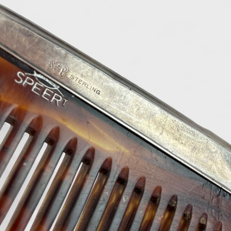Antique Saart Brothers Sterling Silver & Tortoise Shell Comb